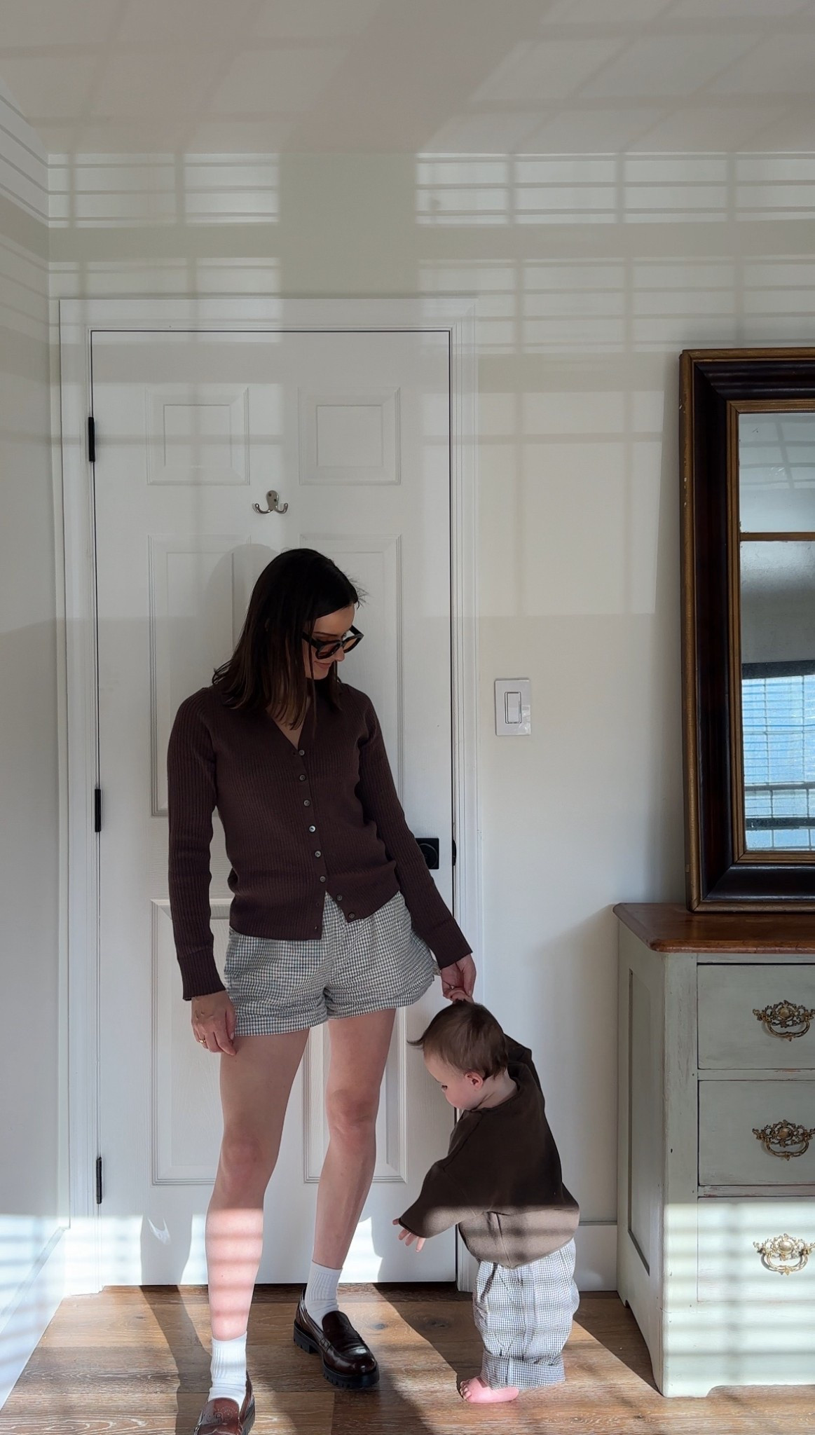 going to be wearing this $25 cardigan on repeat! 

also, couldn’t link Ollie’s exact pants (from Fostered Collection) but linked an Amazon dupe that look super cute!