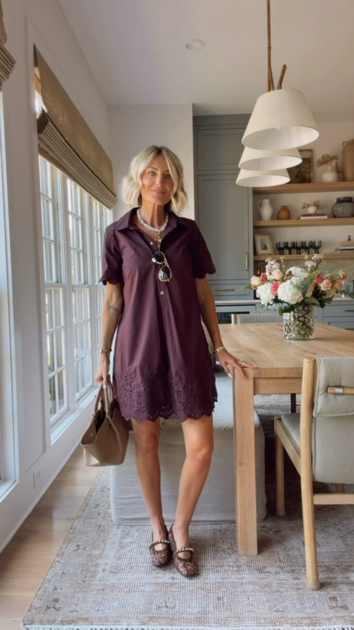 This mini dress is perfect for lunch with a friend, church, running errands, etc! Love the eyelet details on the bottom! Stock is going fast! Wearing XS!

Loverly Grey, Anthropologie, fall dress, fall outfit inspo, fall mini dress

#LTKootd #LTKSeasonal
