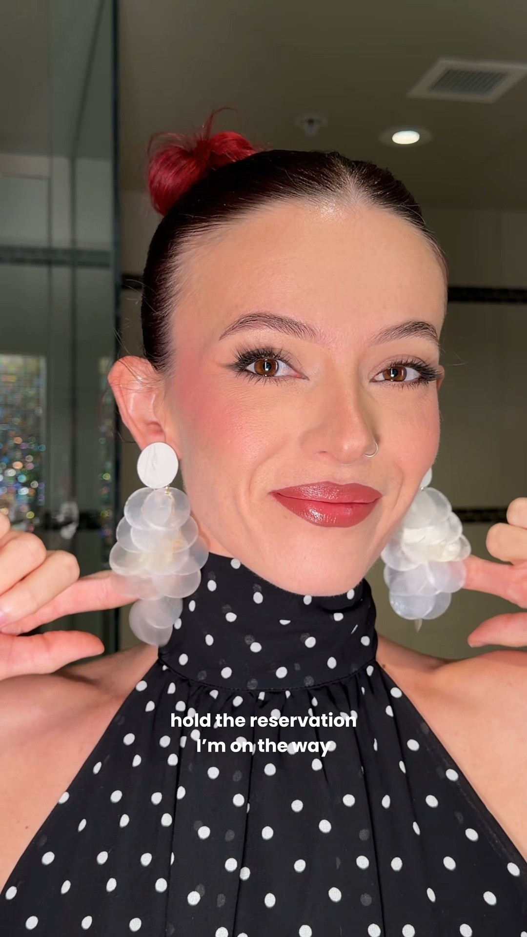 me with every single reservation: 😅🍽️🖤✨ vid ib @kayla.ryan1 
earrings are tj maxx & dress is peppermayo #holdthereservation #makeupinspo #grwm #relatable

#LTKgrwm #LTKBeauty