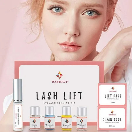 Lash Lift Kit, Professional Salon Semi-Permanent Curling Eyelash Perm Kit with Lash Shields, Eye Gel Pads and Brushes | Walmart (US)