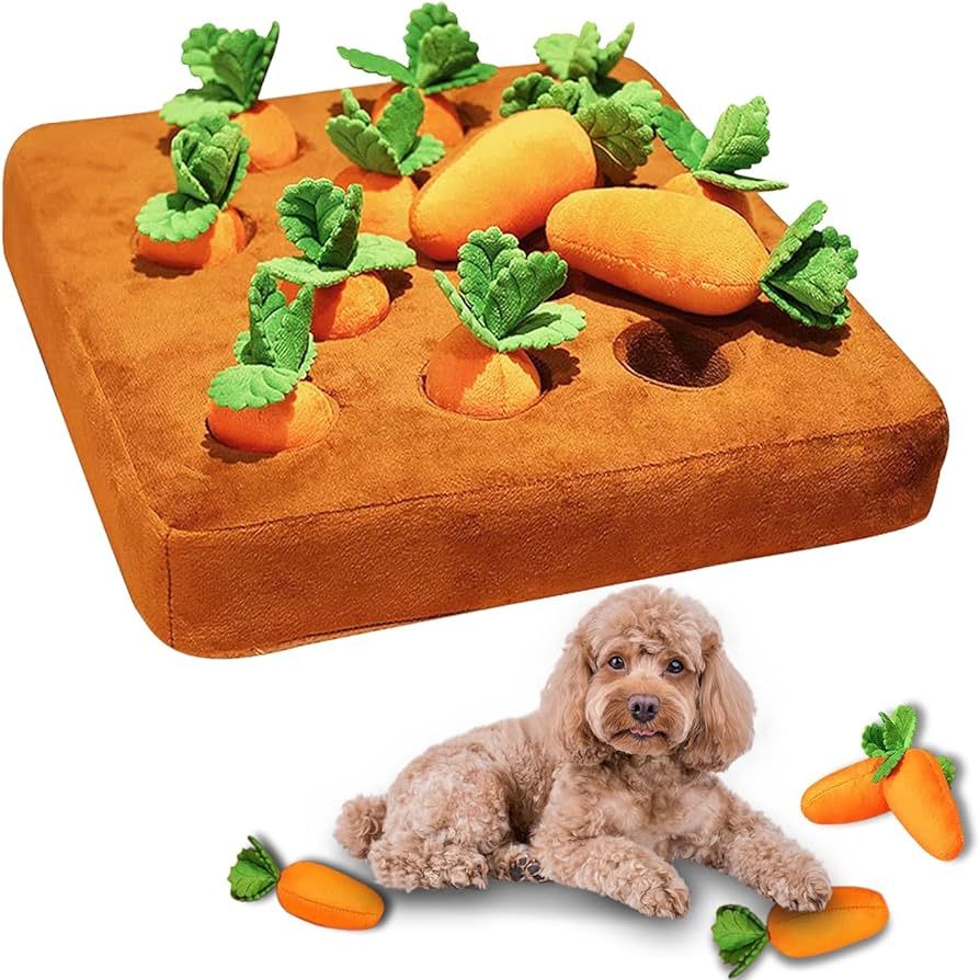 AGSIXZLAN Snuffle Mat,Sniffling Mat,Dog Plush Carrot Toy Mats,Innovative Plush Vegetable Field P... | Amazon (US)
