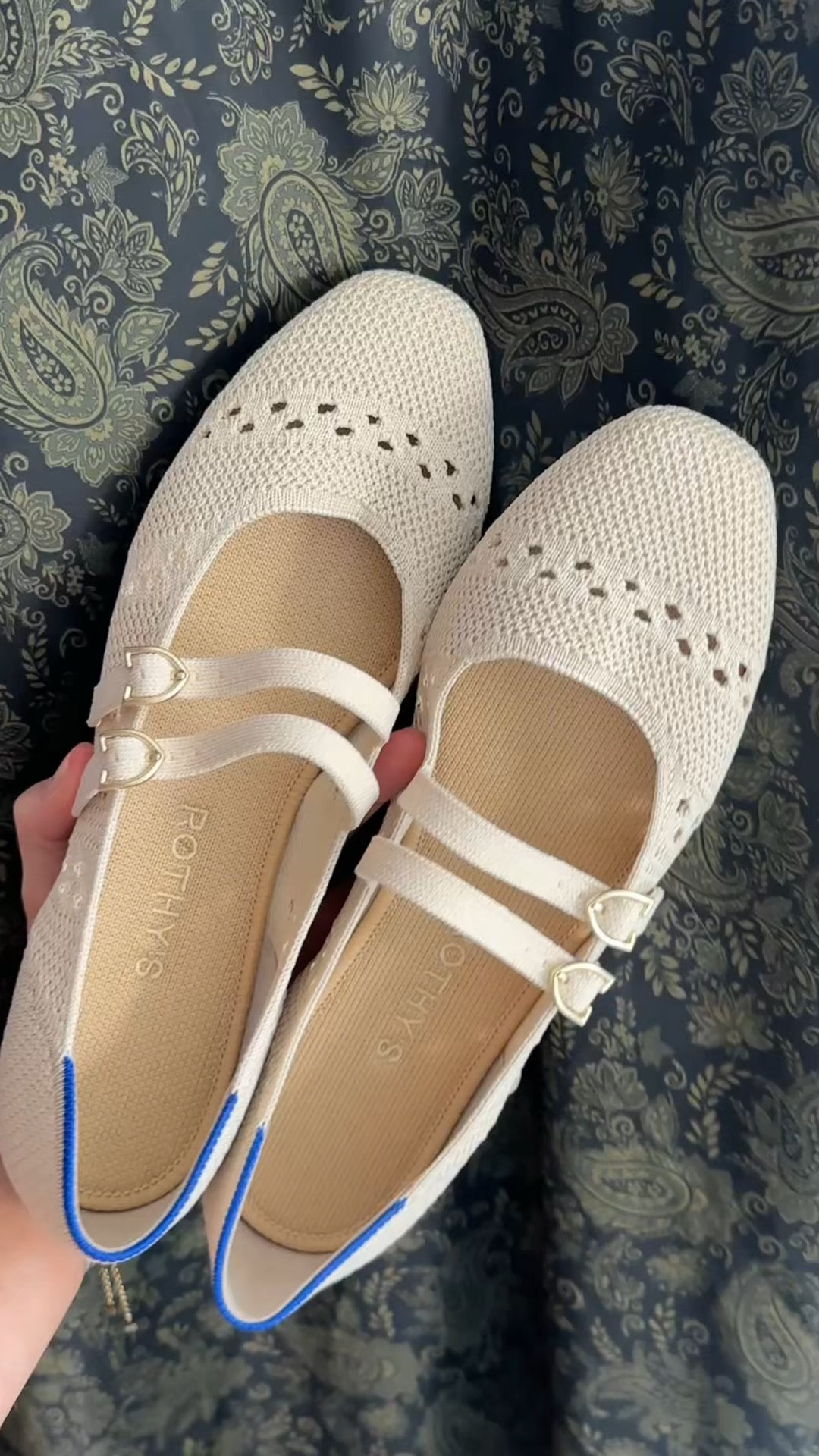 @rothys size 8 ballet flats. The Double Buckle Mary Jane in Dune Mesh

Soft, slightly perforated upper in beige.
Features two slim, flexible straps with adjustable buckles inspired by the Rothy’s signet.
Comfortable insoles in beige and durable tan rubber outsoles.

#LTKSeasonal #LTKootd #LTKhaul