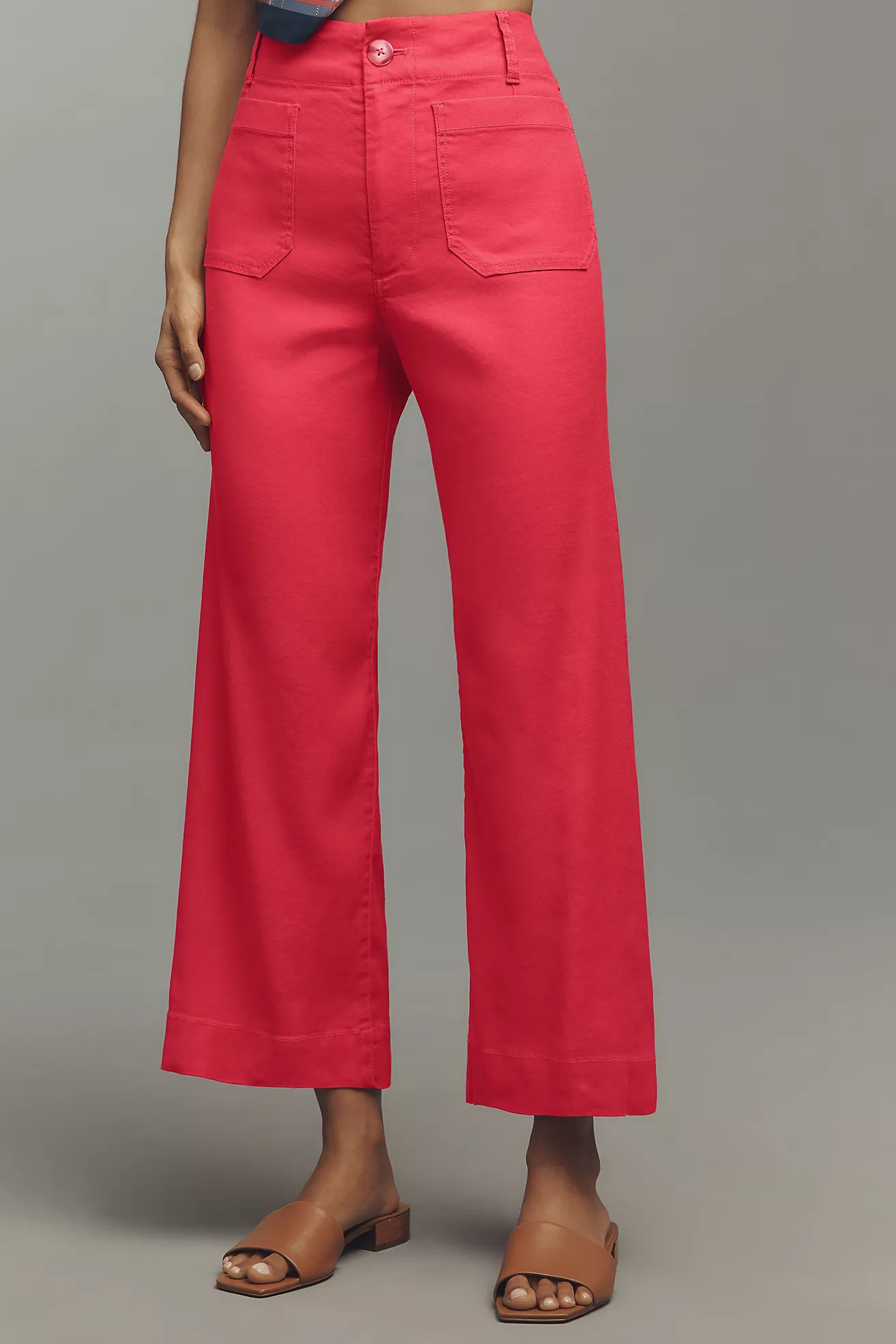 The Colette Cropped Wide-Leg Pants by Maeve: Linen Edition | Anthropologie (US)