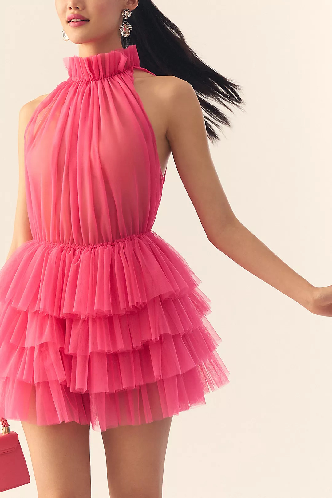 By Anthropologie Tulle Ruffle Halter Tunic | Anthropologie (US)