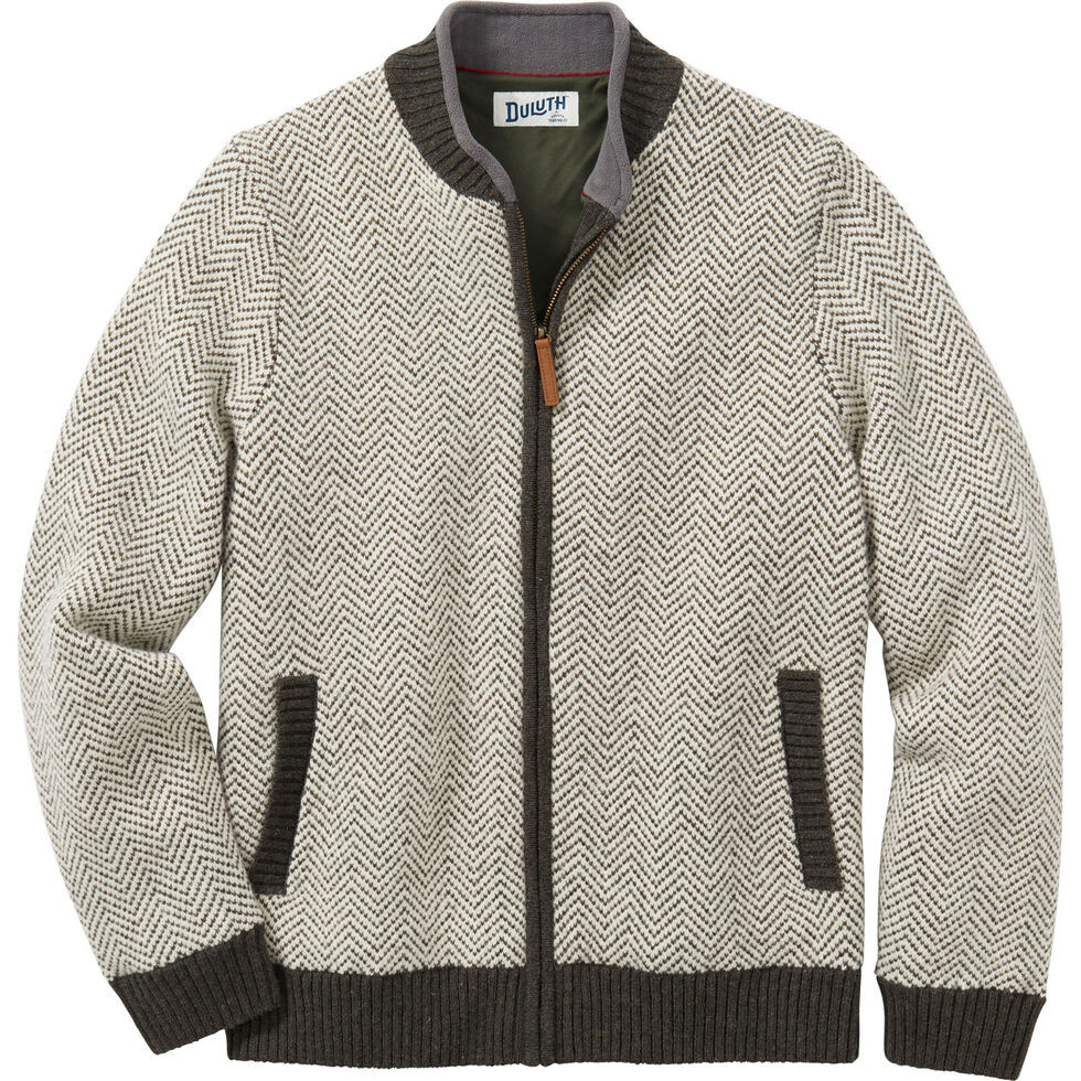 Men's Shetland Wool Windproof Pattern Zip Sweater | Duluth Trading Company