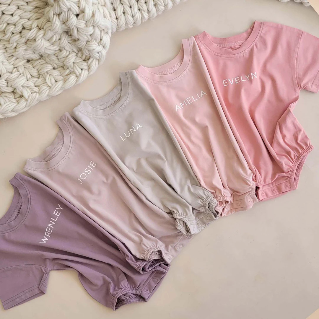 Personalized Short Sleeve Bubble Romper | Sweet & Sassy | Caden Lane