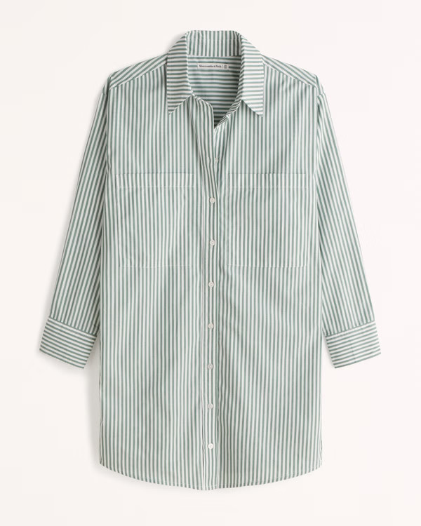 Women's Relaxed Poplin Shirt Dress | Women's Dresses & Jumpsuits | Abercrombie.com | Abercrombie & Fitch (US)