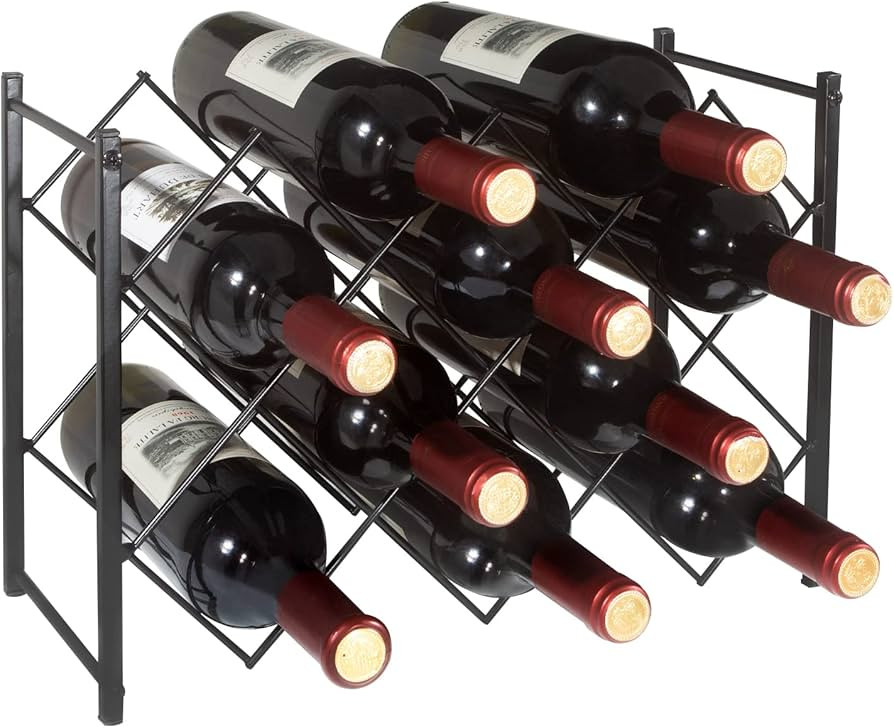 Countertop Wine Rack, Freestanding 10-Bottle Metal Wine Holder for Tabletop Storage and Home Deco... | Amazon (US)