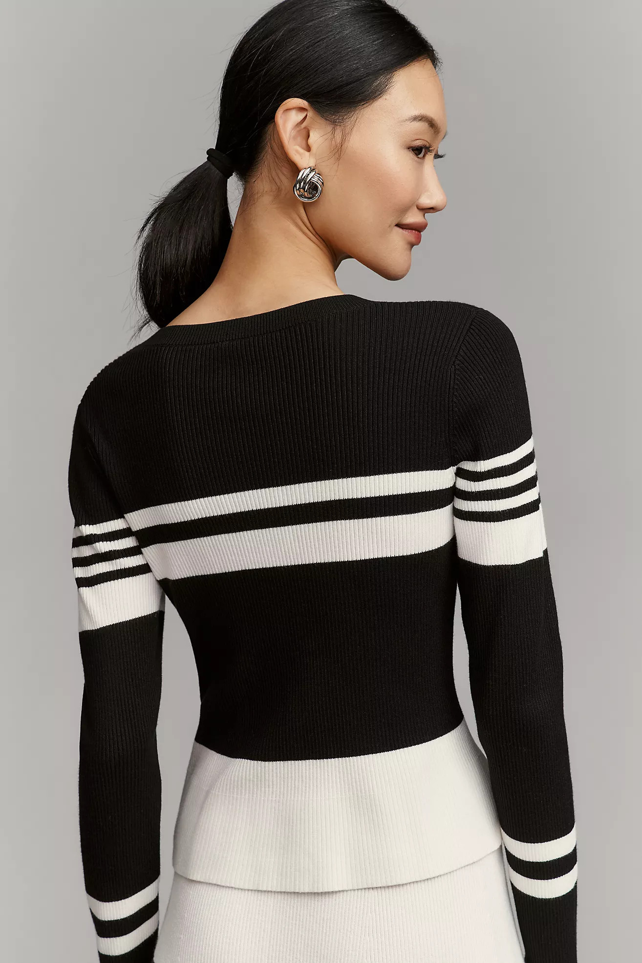 Maeve Striped Long-Sleeve Crew-Neck Sweater | Anthropologie (US)