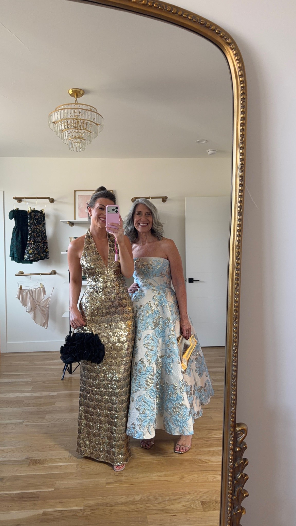 Mom and me wedding guest and formal event dresses gold sequin gown and blue floral mother of the bride dress 

Vici code: emerson40
Electric picks code: emerson20

Wearing my usual small/2
Mom wears a medium/6

Wedding guest
Formal event
Black tie
Metallic
Sequin
Floral
Mother of the bride
Spring event
Special occasion 

#LTKWedding #LTKSeasonal #LTKgrwm