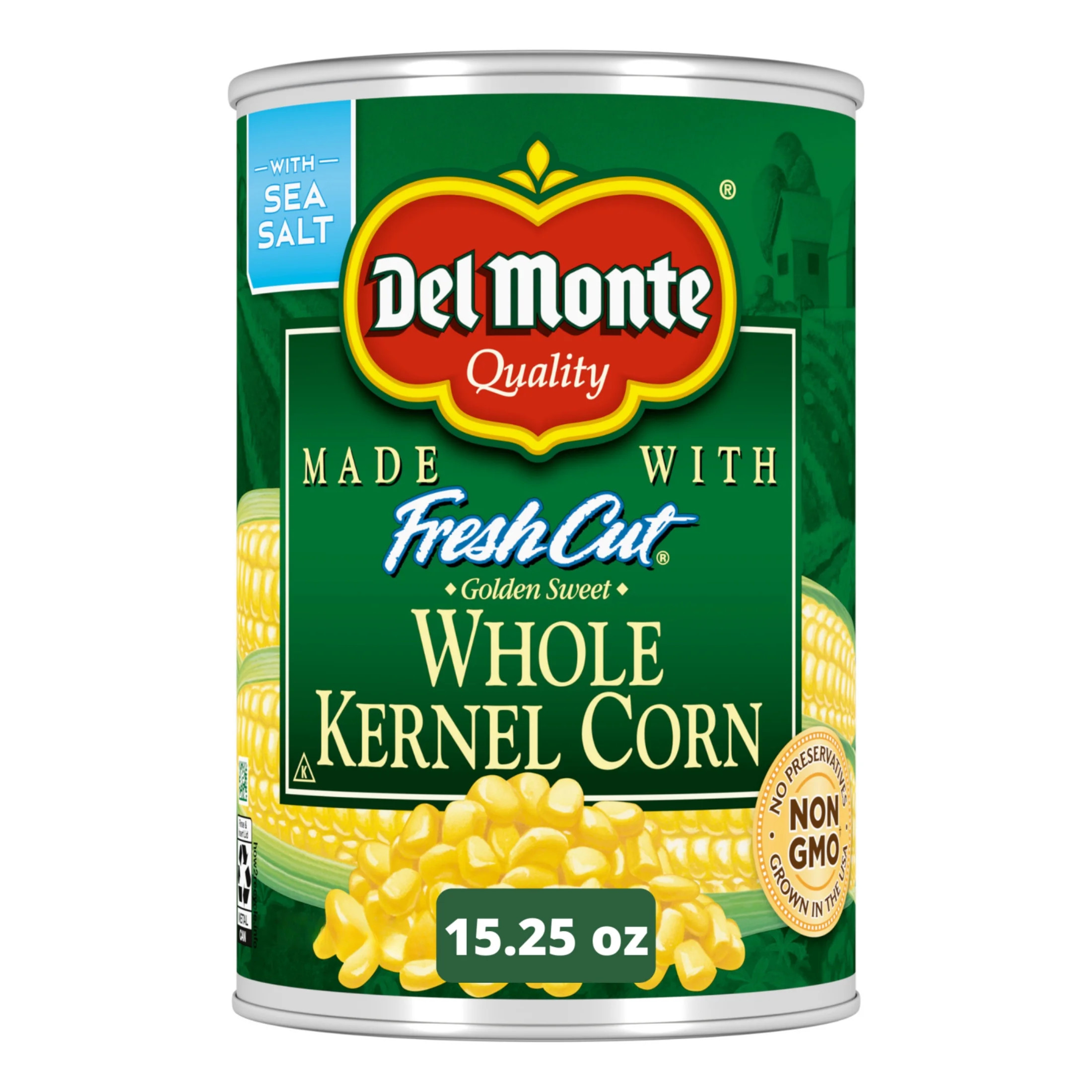 Del Monte Fresh Cut Golden Sweet Whole Kernel Corn, Canned Vegetables, 15.25 oz Can | Walmart (US)
