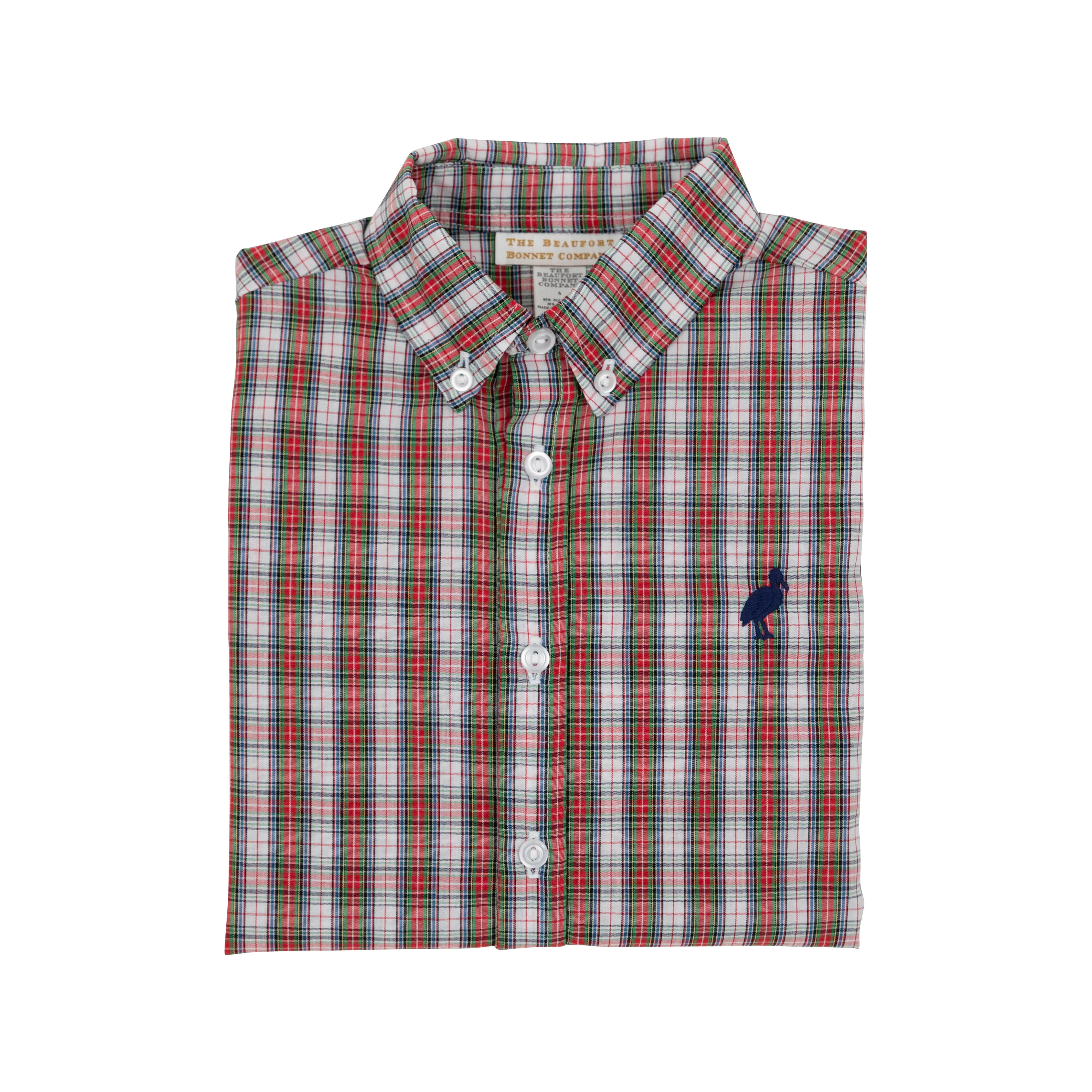 Dean's List Dress Shirt - Merritt Park Plaid with Nantucket Navy Stork | The Beaufort Bonnet Company