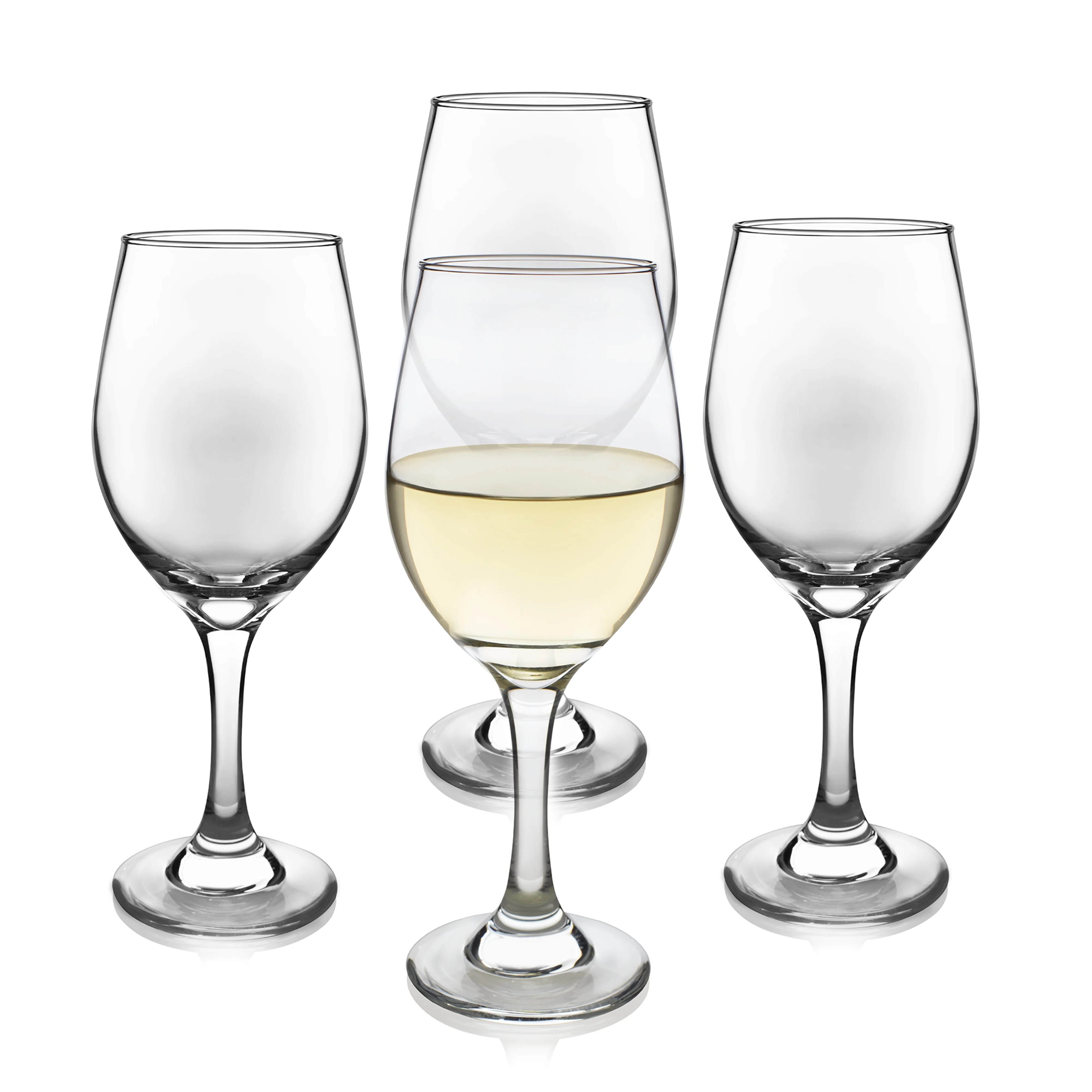Libbey Classic White Wine Glasses Set of 4, Casual, Modern Stemmed Wine Glasses, Classy Wine Drin... | Walmart (US)