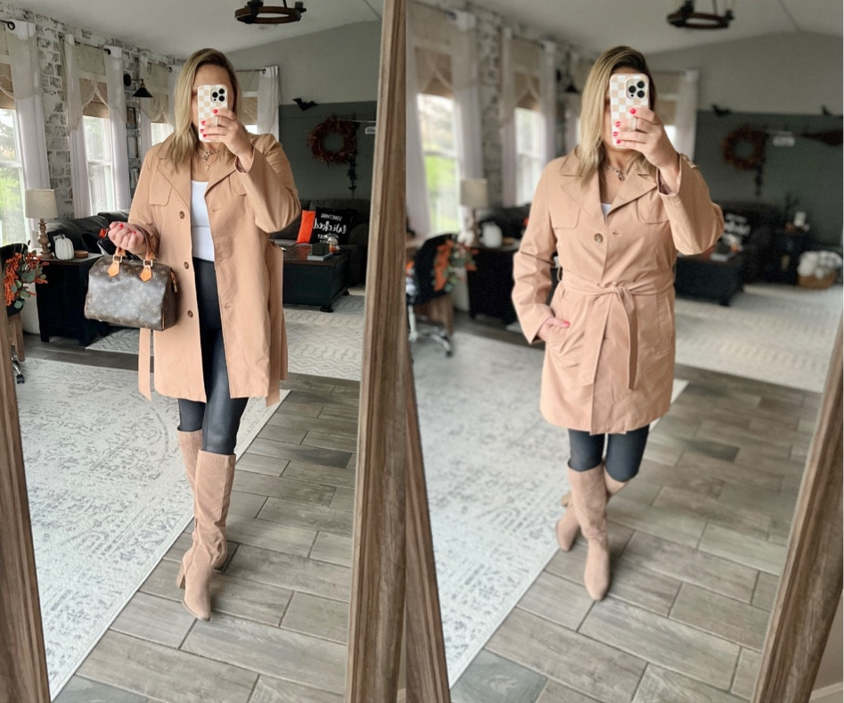 Impromptu night out with my guy! I also linked some other nearly identical options in case anything is out of stock. 

Sizing:
•Coat - medium (could have done a large—chest is 36C, for ref.)
•Tee - medium
•Spanx faux leather leggings - run small per website so I sized up to a large
•Boots - run TTS

Holiday Outfit
Boots, Trench Coat, Belted Coat, Walmart Fashion, Target, Family Pictures 

#LTKFindsUnder50 #LTKStyleTip #LTKMidsize