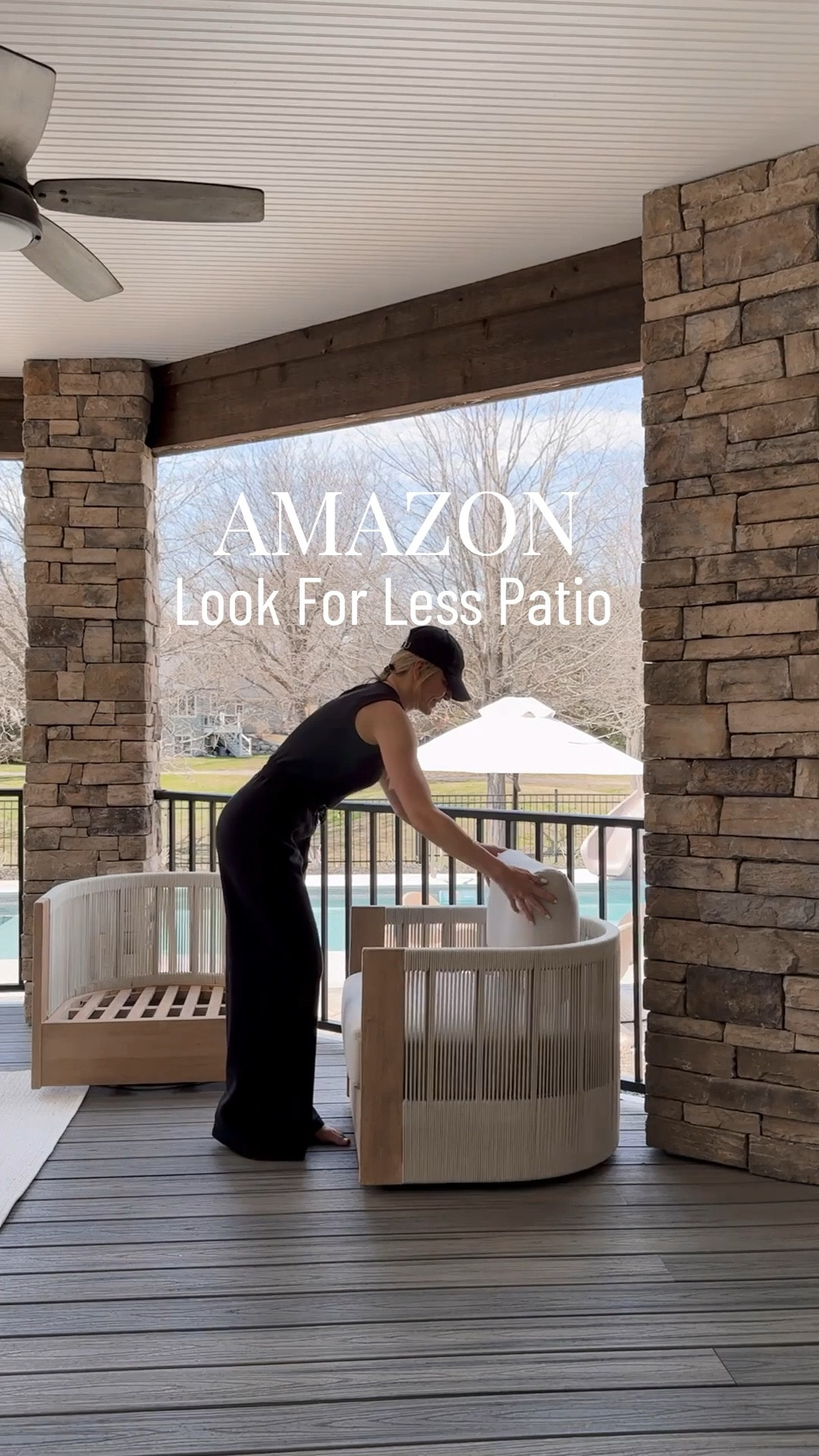 AMAZON look for Less Patio find! Can you believe this entire 3 piece set is almost the same Price of just one of the designer versions of this chair?!? Full disclosure I have both versions and the look for less is such a AMAZING find!! 

#LTKStyleTip #LTKHome #LTKWatchNow