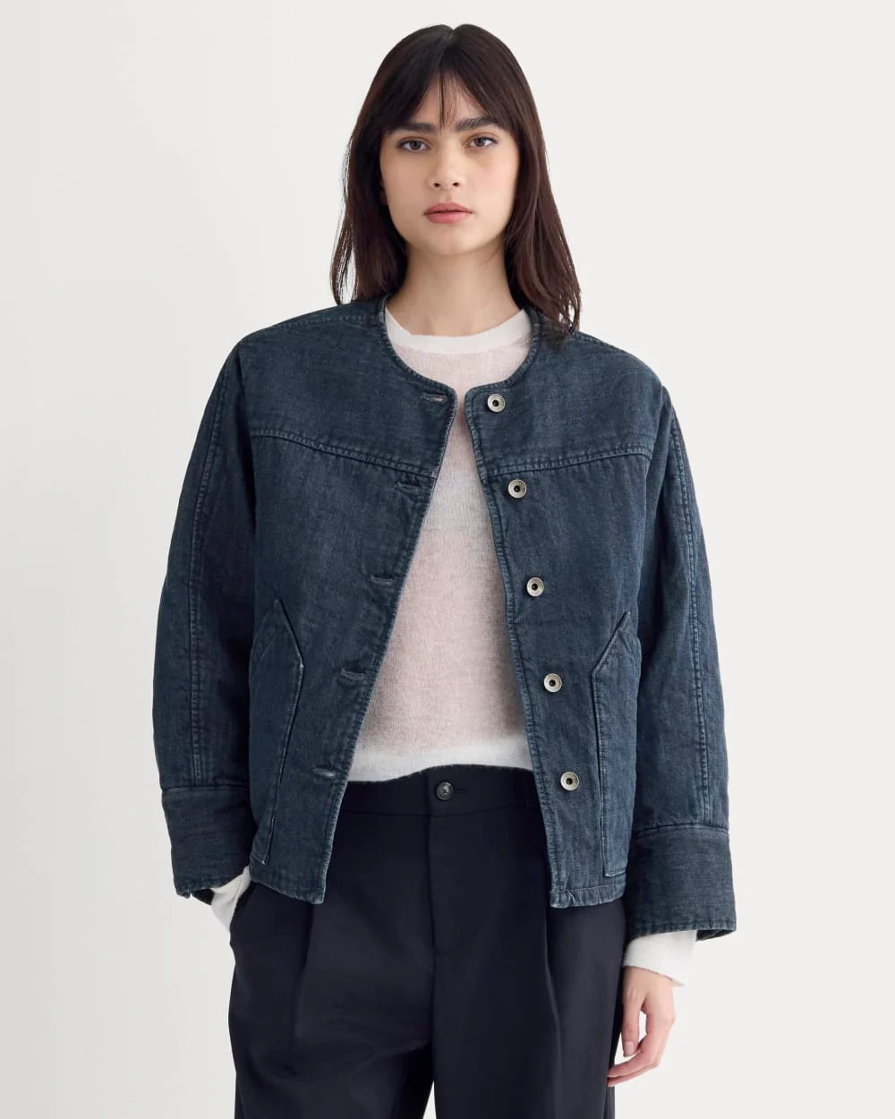 Denim Quilted Barrel Jacket | Midnight | Everlane