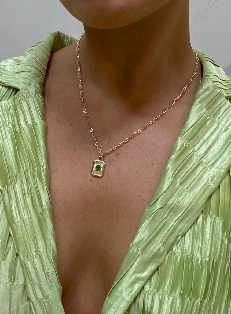 Honeydew Necklace Gold / Green | Princess Polly US