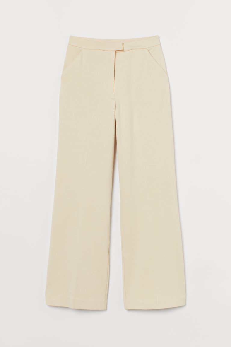 Tailored trousers in woven fabric. High waist with an extended waistband, concealed button and ho... | H&M (UK, MY, IN, SG, PH, TW, HK)