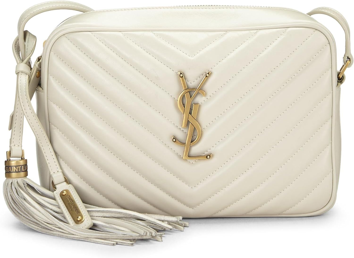 Amazon.com: Yves Saint Laurent, Pre-Loved White Quilted Calfskin Lou Camera Bag, White : Luxury S... | Amazon (US)