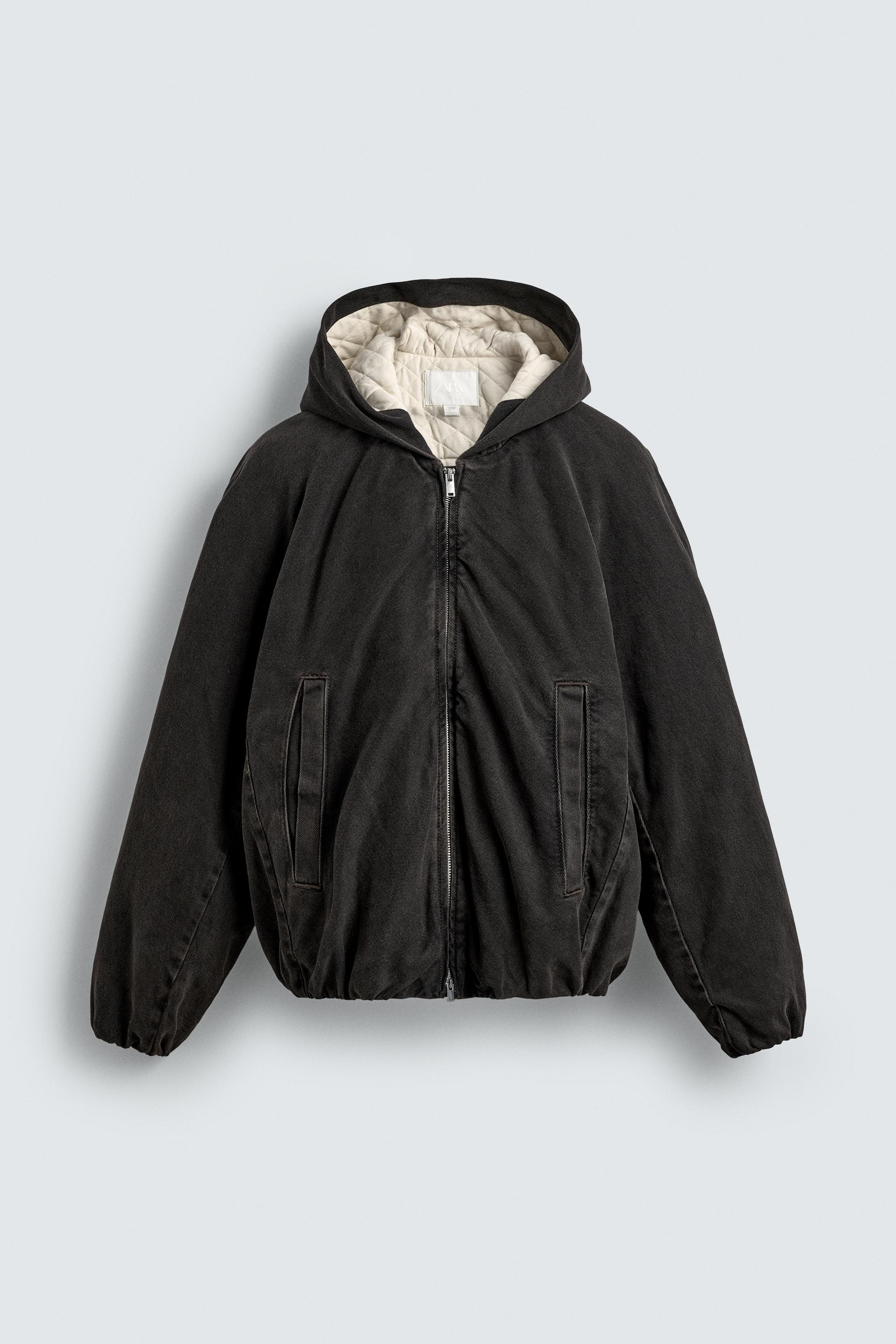 PADDED DENIM JACKET WITH HOODIE | Zara US