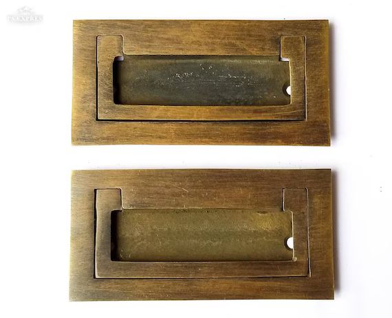2 x Antique Style/Modern Inset Flush Mount TRUNK Drawer Chest PULL Handles 3-3/8" x 1-11/16"  #P2... | Etsy (CAD)