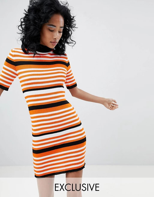 Rokoko Ribbed Short Sleeve Sweater Dress | ASOS US