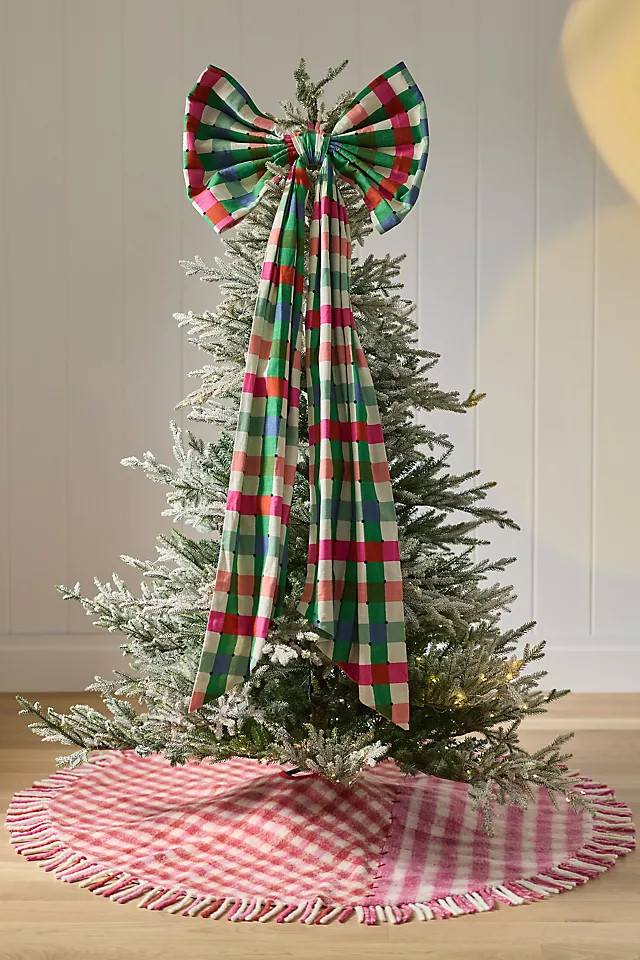 Willow Plaid Bow Tree Topper | Anthropologie (US)