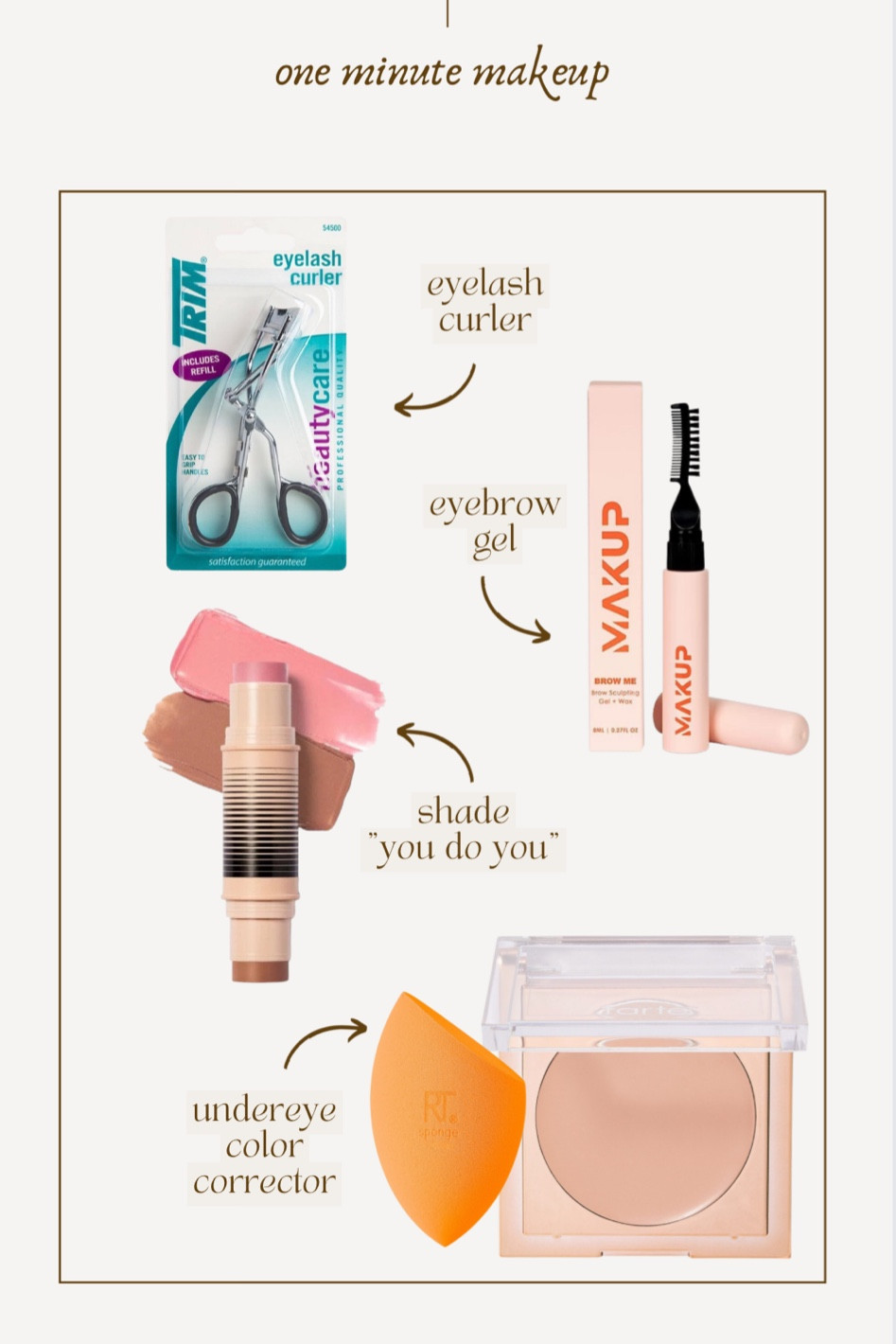 One Minute Makeup Routine - quick beauty routine - makeup I’m loving lately - eyebrow gel 

#LTKbeauty