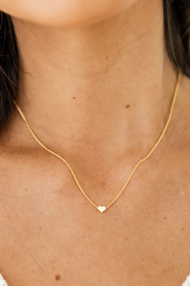 How To Love Gold Dainty Heart Necklace | Pink Lily