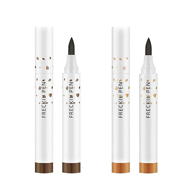 LOKFAR 2 Pcs Freckle Pen, Natural Lifelike Fake Freckles Makeup Pen Magic Brown Freckles Makeup T... | Amazon (US)