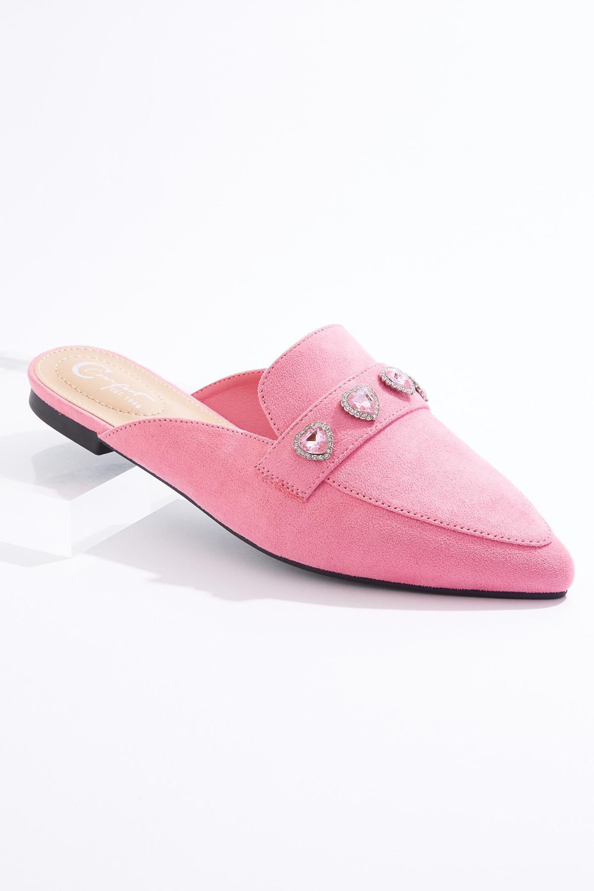 Heart Stone Pink Mules | Cato Fashions