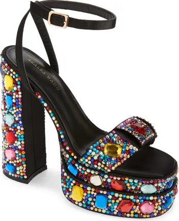 Janette Ankle Strap Crystal Platform Sandal | Nordstrom
