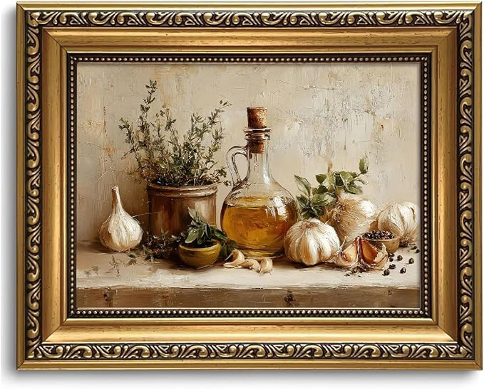 Vintage Gold Framed Wall Art Kitchen Farmhouse Food Still Life Wall Decor | Amazon (US)
