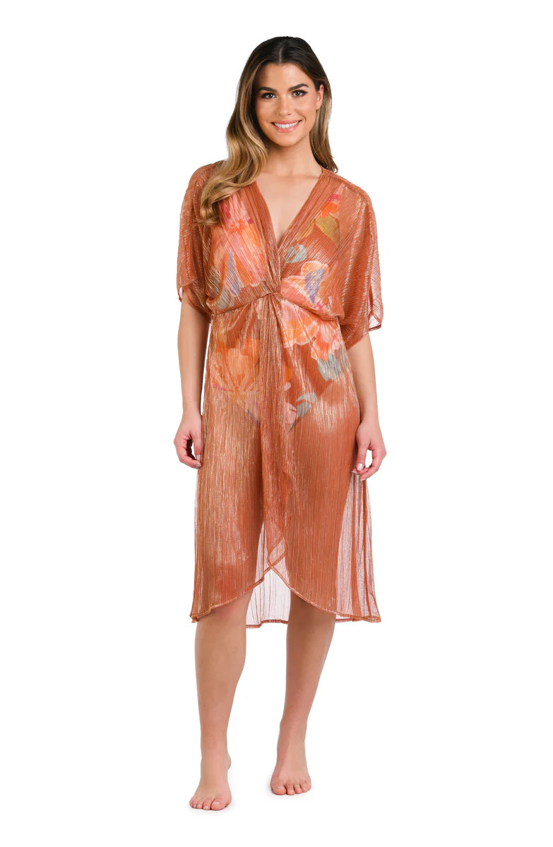 Golden Hour Twist Wrap Midi Dress Cover Up | La Blanca Swim