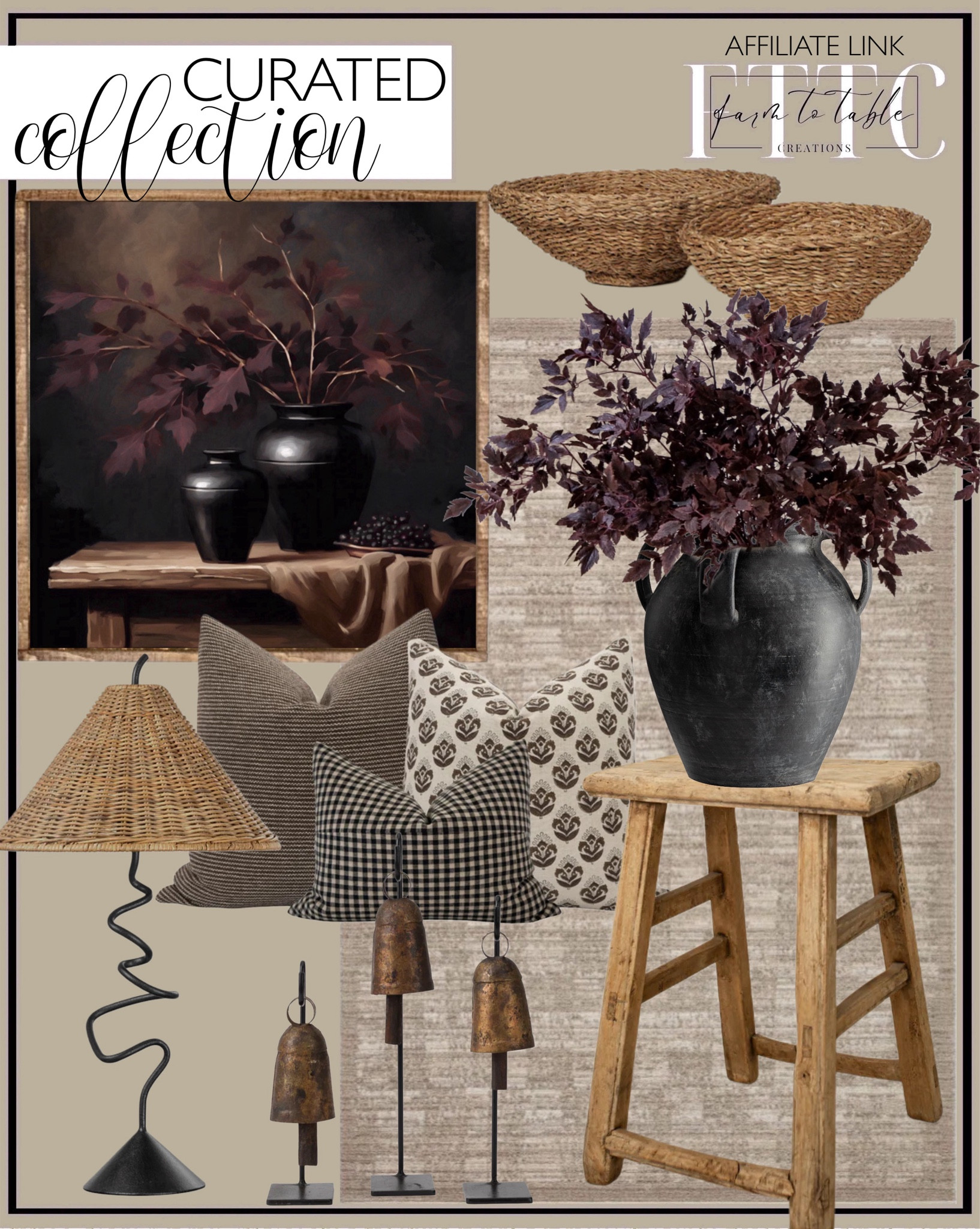 Curated Collection. Follow @farmtotablecreations on Instagram for more inspiration.

Use code FARMTOTABLE for 15% off artwork! 

Autumn Splendor Still Life Framed Canvas. Luxe B Co. Vintage Square Elm Wood Stool. Bonney Table Lamp  Loloi Performance Rug. Framed Canvas Art. Joshua Handscrafted Vase. Afloral Cimicifuga Stems. Brown Pillow Cover Set Moody Pillow Cover Combo Block Print. Sofia Round Seagrass Basket. Rakesh Bells S/3. Bonney Table Lamp. Amber Interiors. 

Vintage Modern Inspired Decor. Fall Art Work. Fall Stems. Vintage Decor. Amber Interiors  


#LTKSaleAlert #LTKHome #LTKFindsUnder50