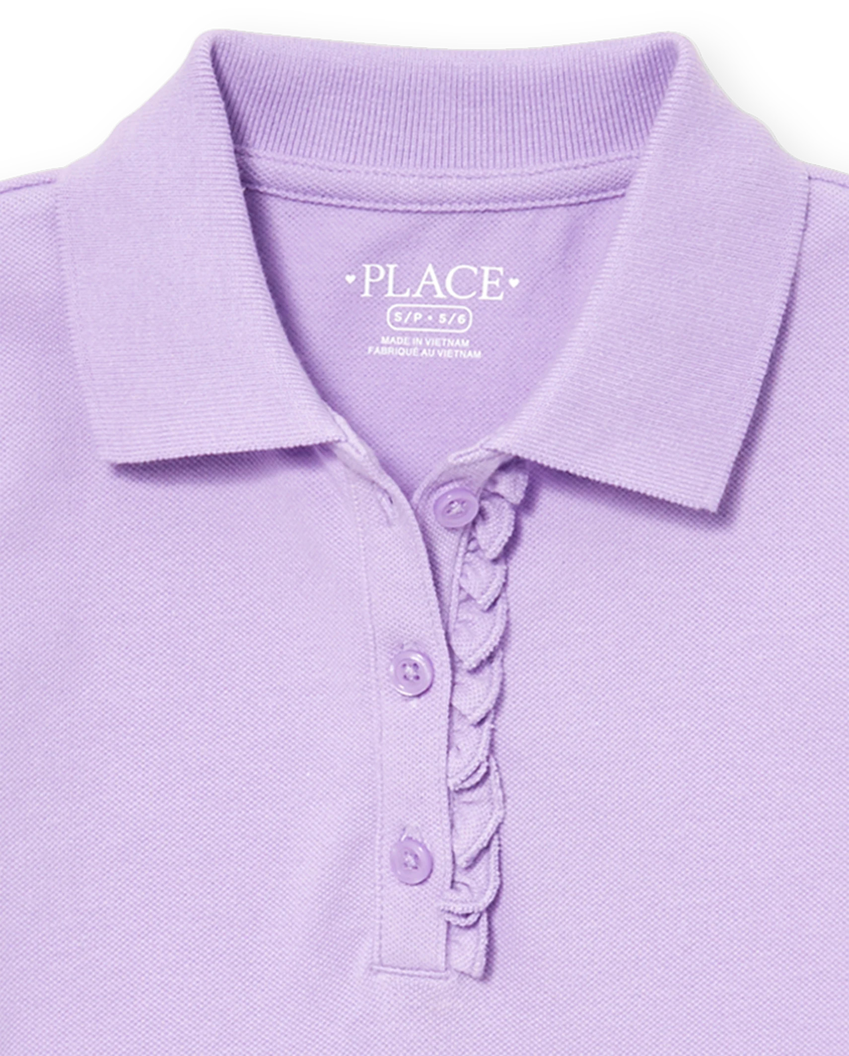Girls Uniform Ruffle Pique Polo - purple prose | The Children's Place