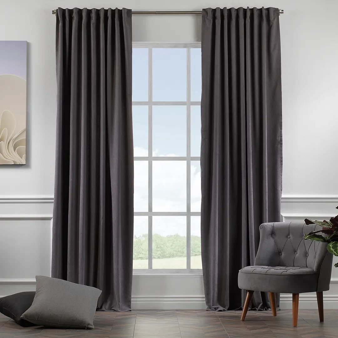 Extra Long and Extra Wide Faux Velvet Single Panel | Wayfair North America