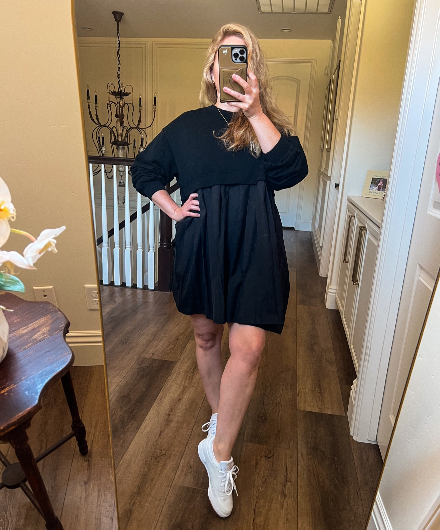 OOTD - Oversized Sweatshirt Dress // Black Dress // Reebok Sneakers // Free People Inspired 

#LTKshoecrush #LTKstyletip #LTKfindsunder50