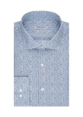 Perry Ellis Men's Floral Printed Button Down Shirt, Blue, 16 - 16.5 32/33 | Belk