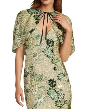 Ashlyn Metallic Sequin Floral Cape | Dillard's