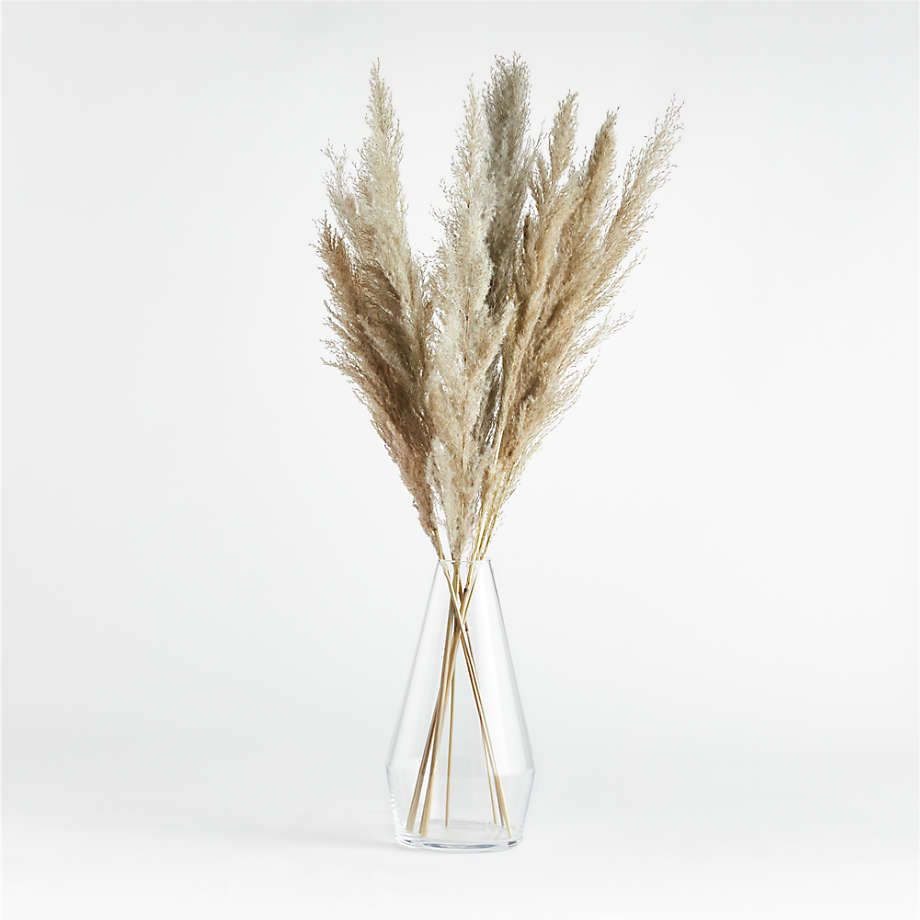 Laurel Angled Clear Glass Vase 13.5" | Crate & Barrel
