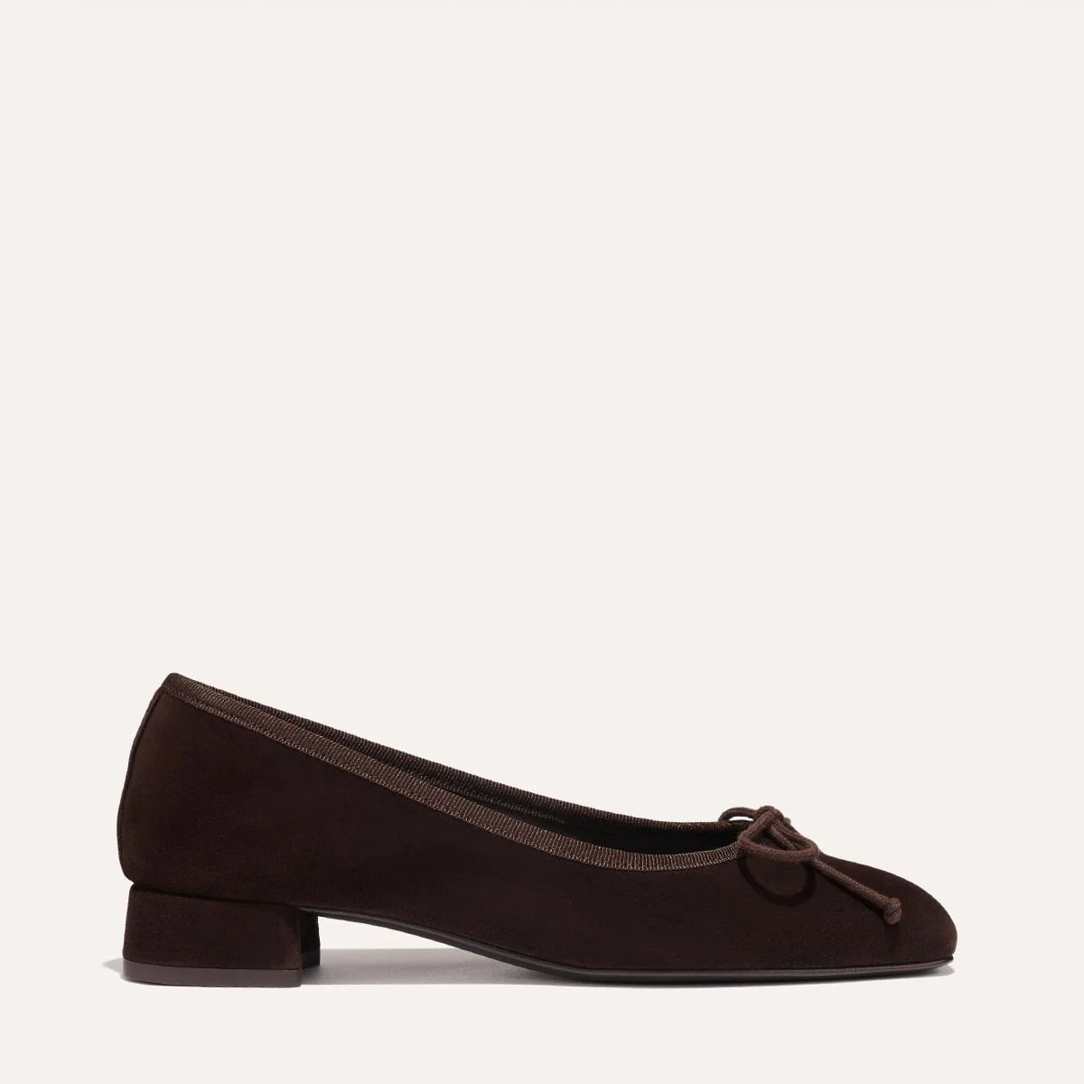 Brown Suede Heels | Low Heel Ballet Pumps | Margaux