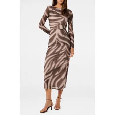 Ever New Alannah Floral Long Sleeve Mesh Midi Dress in Barkley Floral at Nordstrom, Size 2 | Nordstrom