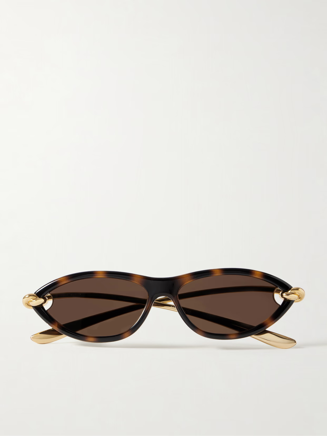 BOTTEGA VENETA EYEWEAR - New Knot Cat-eye Tortoiseshell Acetate And Gold-tone Sunglasses - One size | NET-A-PORTER (US)