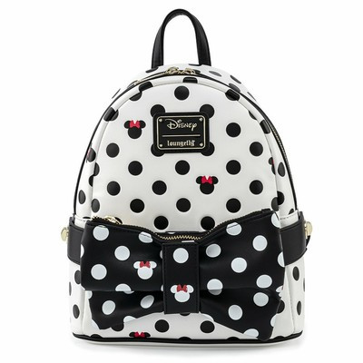 DISNEY Minnie Mouse Black & White Polka Dot Bow Mini Backpack + Fanny Pack | eBay US