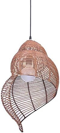CraftThink LED Pendant Lighting, Rattan Coastal Spiral Shell Pendant Lighting 1 E26 Bulb Bistro Susp | Amazon (US)