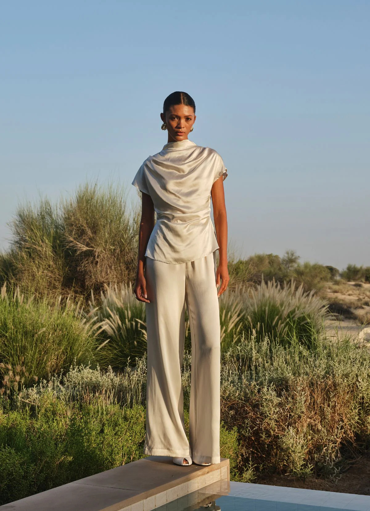 Ivory Silk Trouser | DE SAVARY LONDON