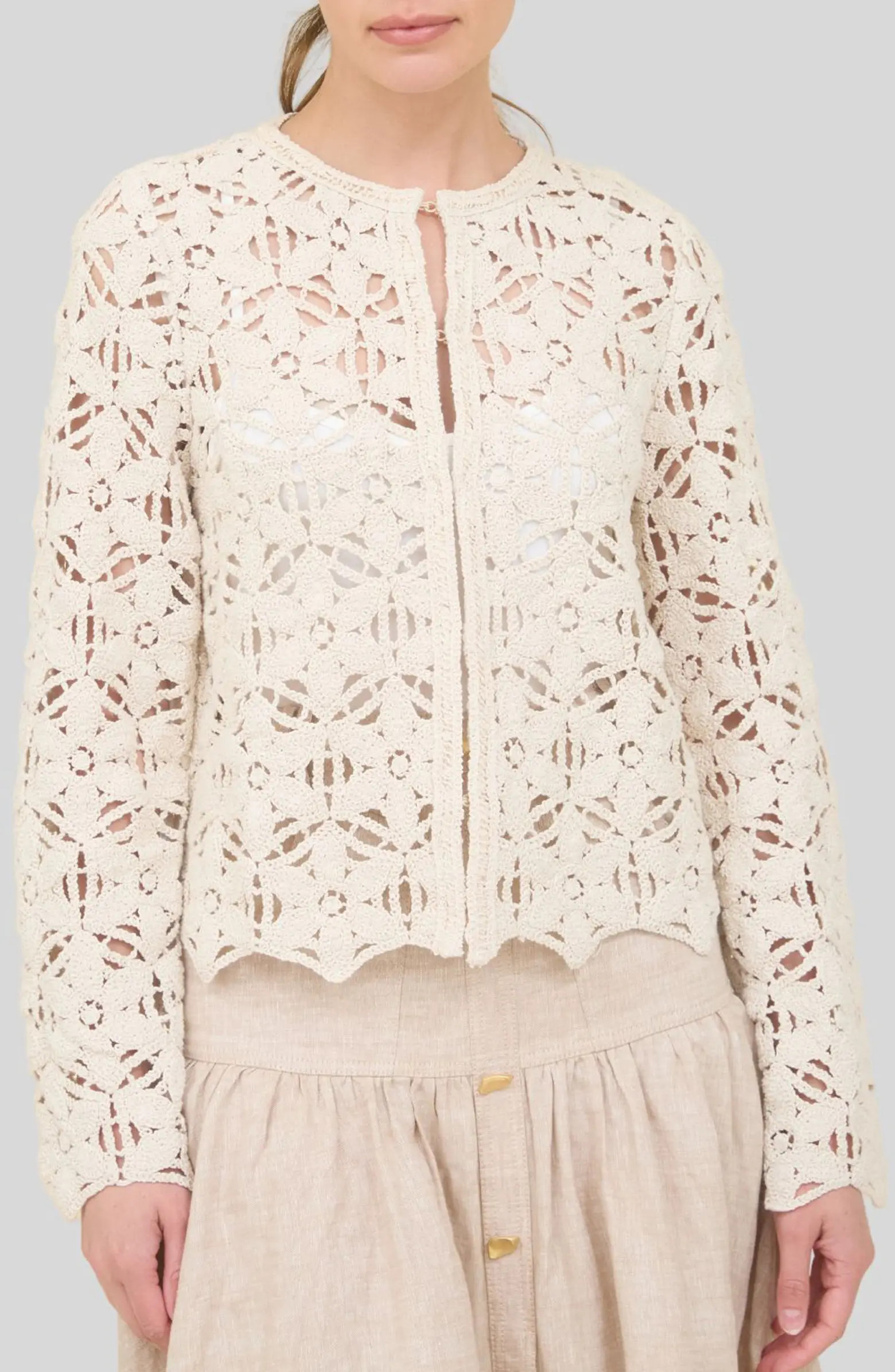 Cotton Crochet Cardigan | Nordstrom