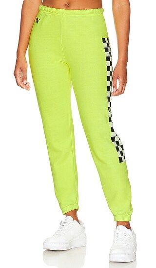 Check Leg Sweatpant in Neon Yellow | Revolve Clothing (Global)
