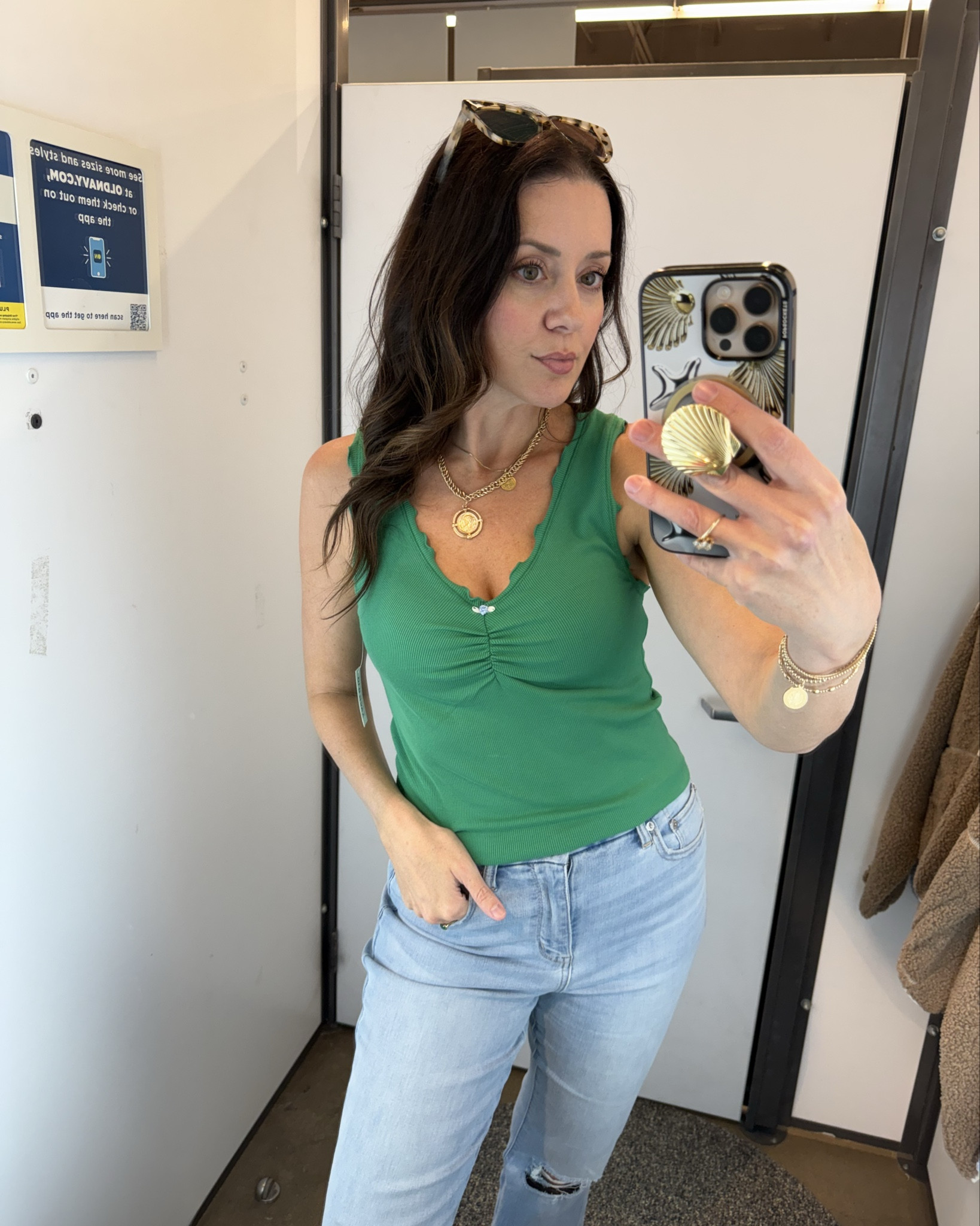 Cute red & green holiday-colored tanks red & green. Great with jeans. 